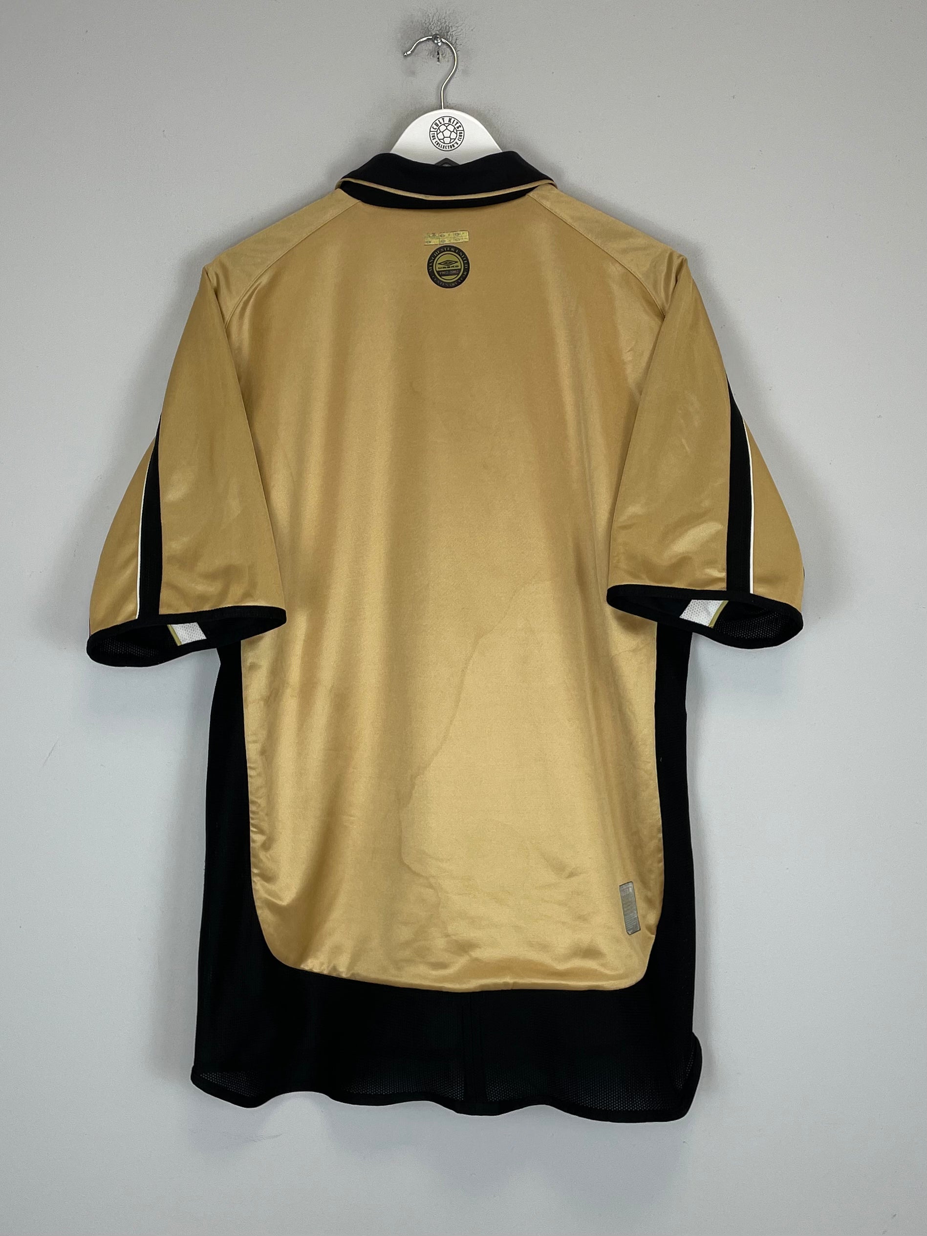 Shop 2001/02 MANCHESTER UNITED VERON #4 *CENTENARY* AWAY/THIRD SHIRT (XXL) UMBRO, classic football shirts, vintage football shirts & retro soccer jerseys at Cult Kits