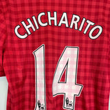 Shop 2012/13 MANCHESTER UNITED CHICHARITO #14 HOME SHIRT (M) NIKE, classic football shirts, vintage football shirts & retro soccer jerseys at Cult Kits