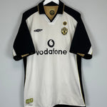 Shop 2001/02 MANCHESTER UNITED VERON #4 *CENTENARY* AWAY/THIRD SHIRT (XXL) UMBRO, classic football shirts, vintage football shirts & retro soccer jerseys at Cult Kits