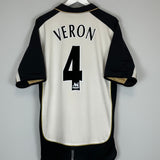 Shop 2001/02 MANCHESTER UNITED VERON #4 *CENTENARY* AWAY/THIRD SHIRT (XXL) UMBRO, classic football shirts, vintage football shirts & retro soccer jerseys at Cult Kits