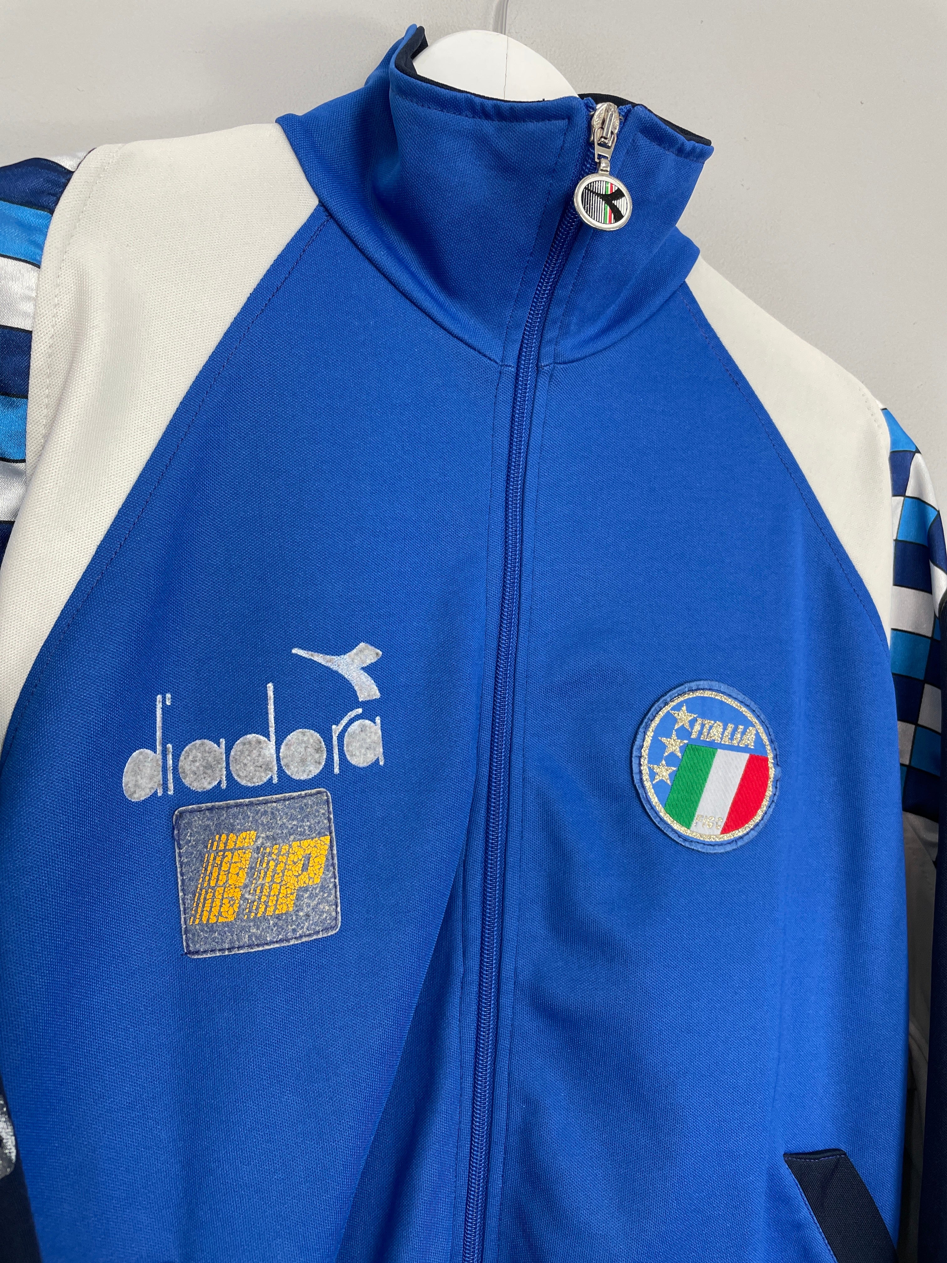 Shop 1990 ITALY TRACK JACKET (L) DIADORA, classic football shirts, vintage football shirts & retro soccer jerseys at Cult Kits