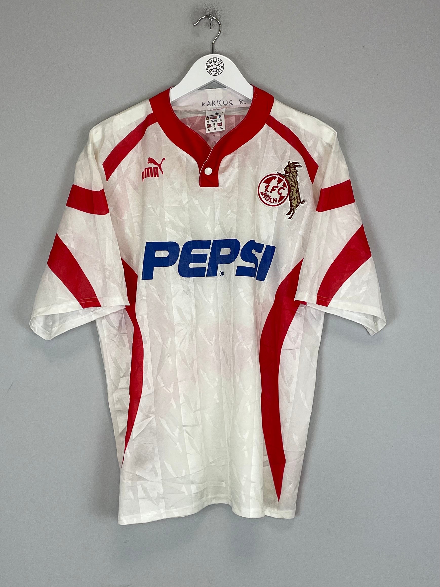 Shop 1993/94 FC KOLN HOME SHIRT (XL) PUMA, classic football shirts, vintage football shirts & retro soccer jerseys at Cult Kits