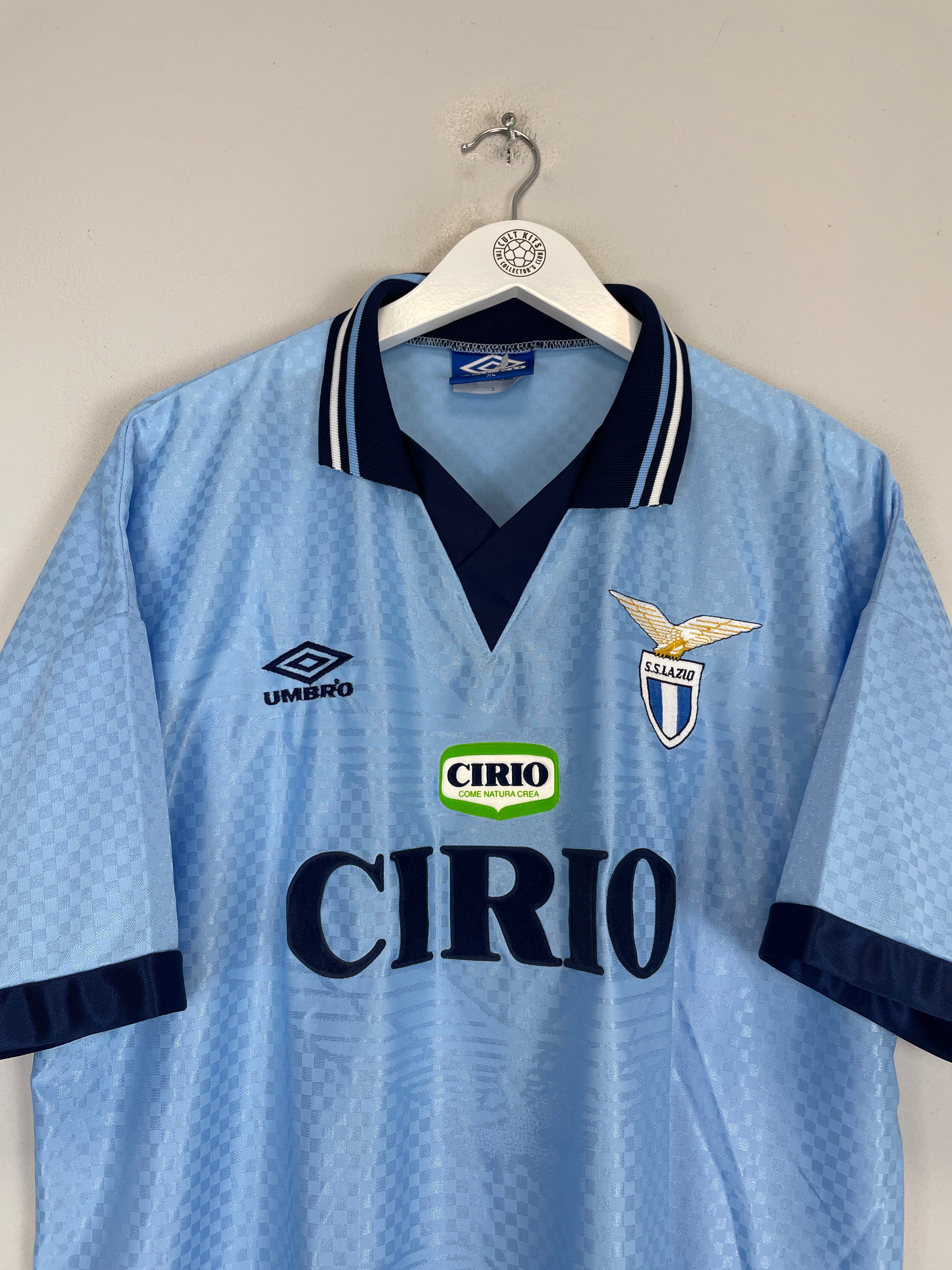 Shop 1996/97 LAZIO *MINT* HOME SHIRT (XL) UMBRO, classic football shirts, vintage football shirts & retro soccer jerseys at Cult Kits