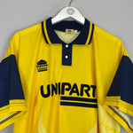 Shop 1994/96 OXFORD UNITED *MINT* HOME SHIRT (XL) MANOR LEISURE, classic football shirts, vintage football shirts & retro soccer jerseys at Cult Kits