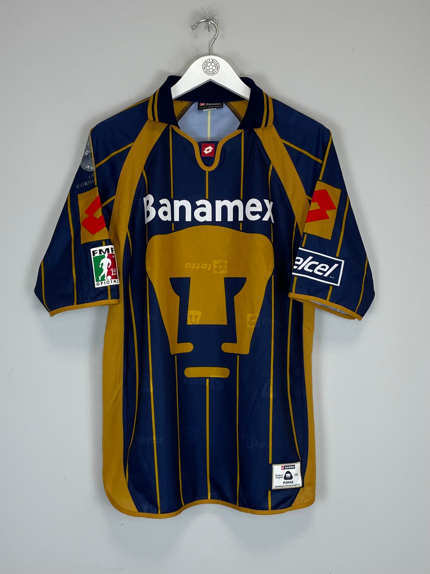 Shop 2003/04 UNAM PUMAS HOME SHIRT (M) LOTTO, classic football shirts, vintage football shirts & retro soccer jerseys at Cult Kits
