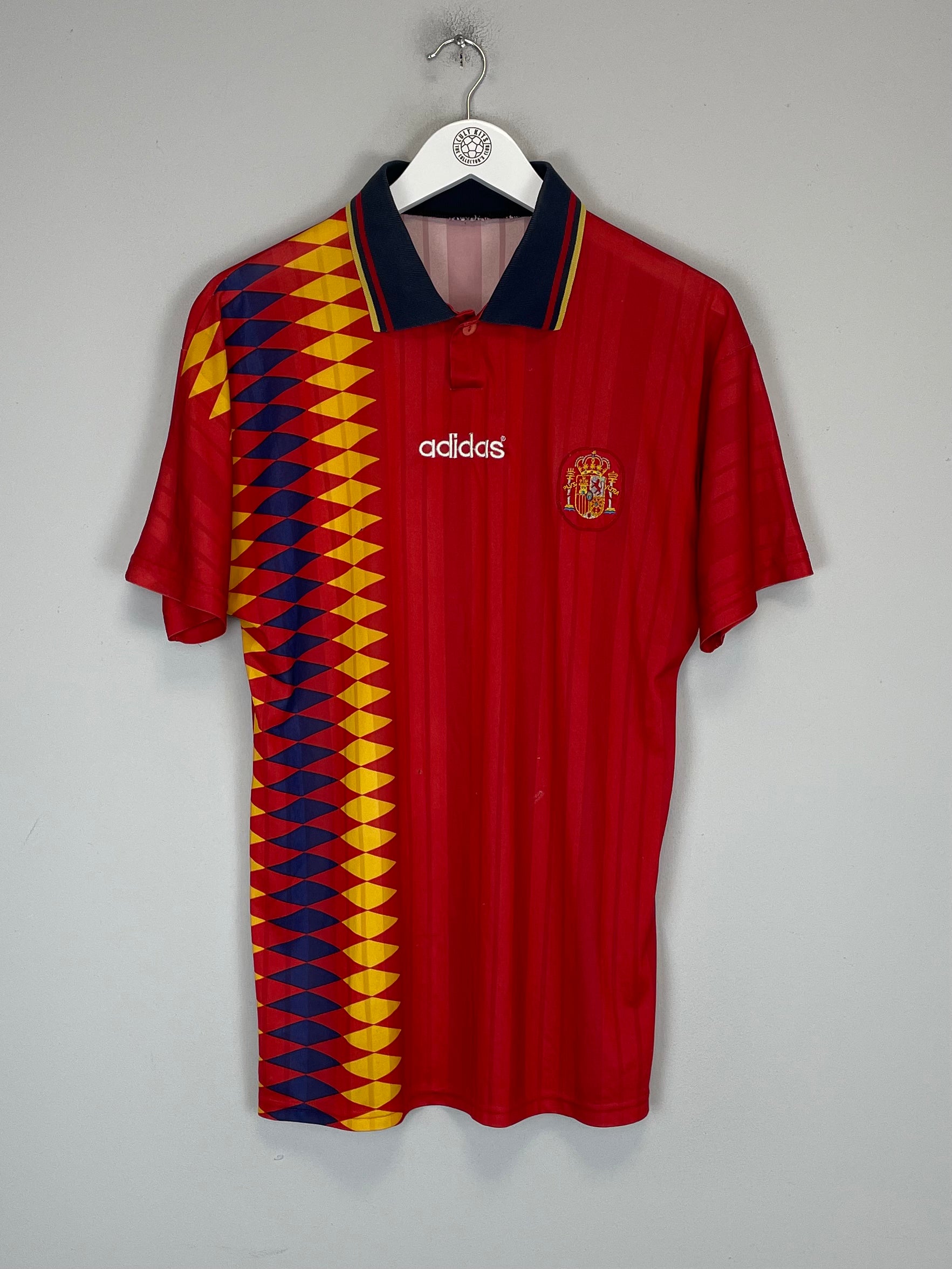 Shop 1994/96 SPAIN HOME SHIRT (M) ADIDAS, classic football shirts, vintage football shirts & retro soccer jerseys at Cult Kits