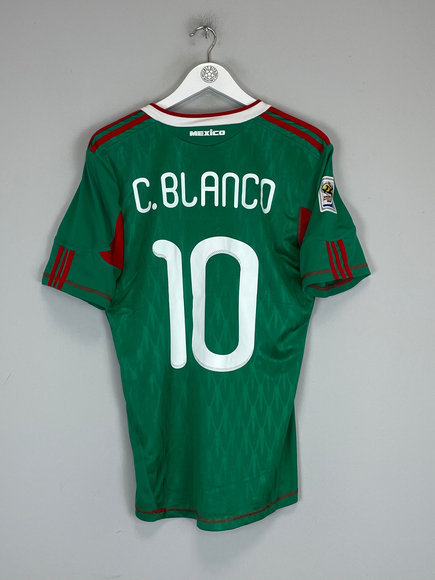 Shop 2010 MEXICO C.BLANCO #10 (FRANCE v MEXICO) HOME SHIRT (M) ADIDAS, classic football shirts, vintage football shirts & retro soccer jerseys at Cult Kits