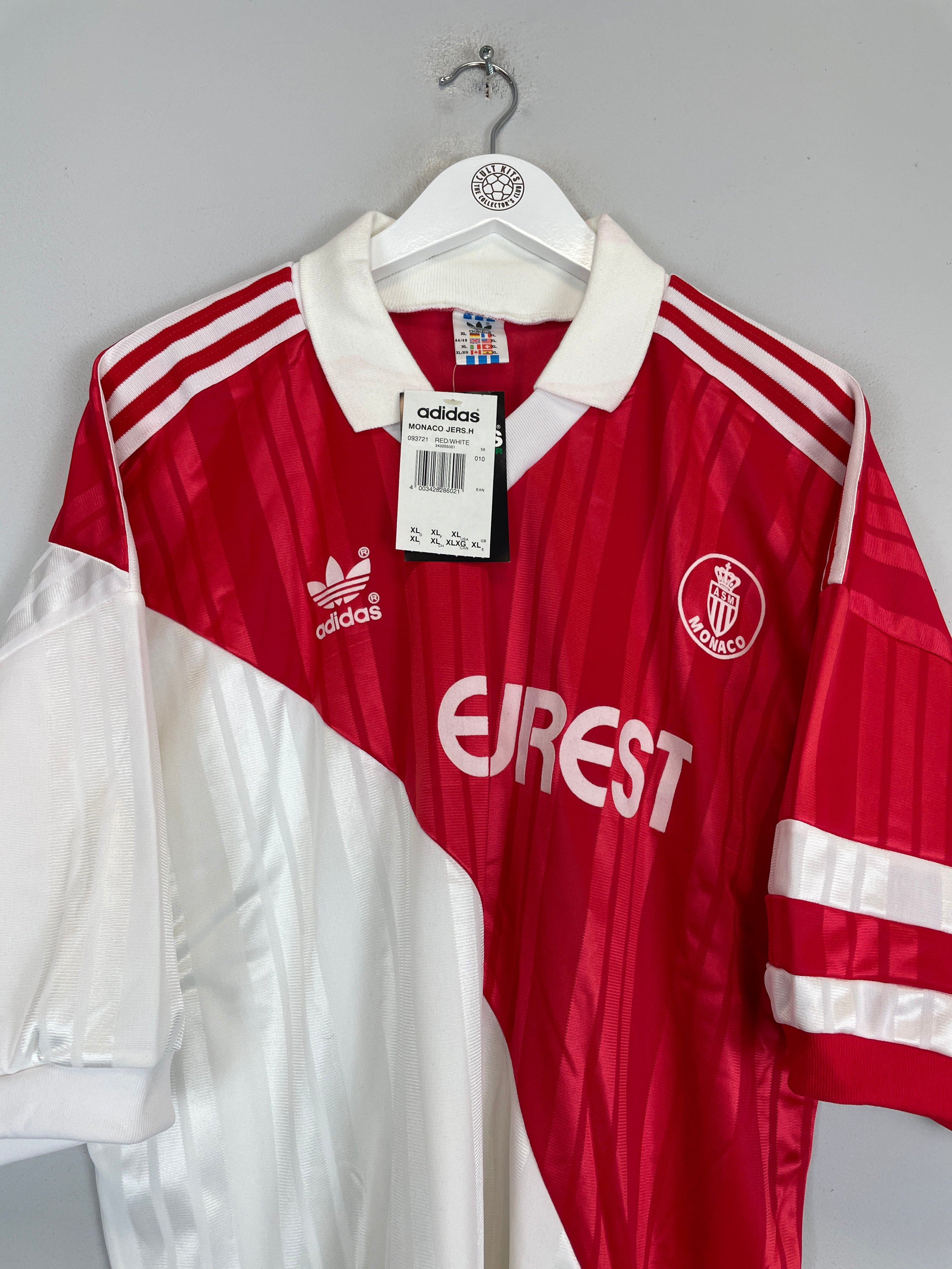 Shop 1994/95 MONACO *BNWT* HOME SHIRT (XL) ADIDAS, classic football shirts, vintage football shirts & retro soccer jerseys at Cult Kits