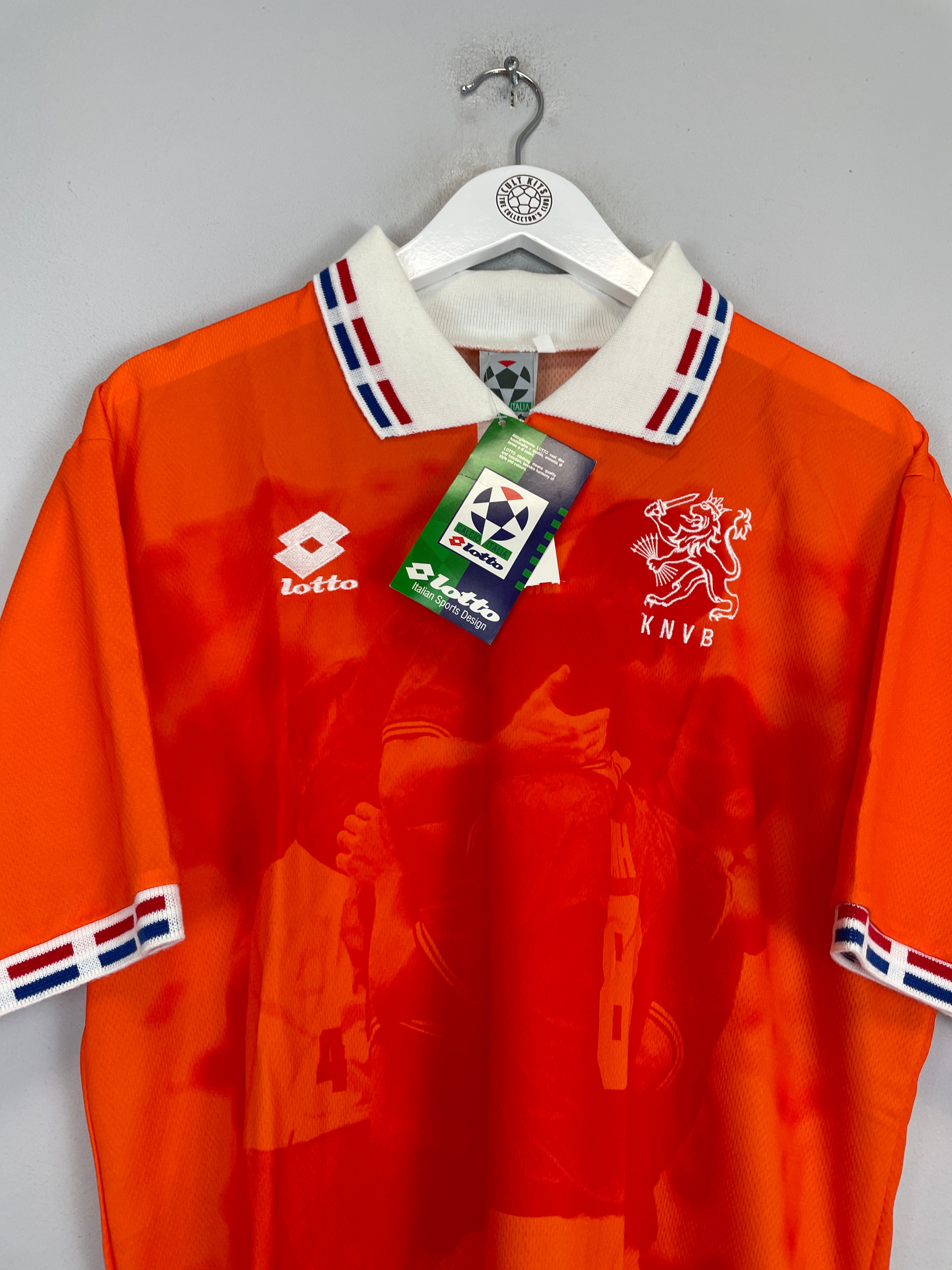 Shop 1996 NETHERLANDS *BNWT* HOME SHIRT (L) LOTTO, classic football shirts, vintage football shirts & retro soccer jerseys at Cult Kits