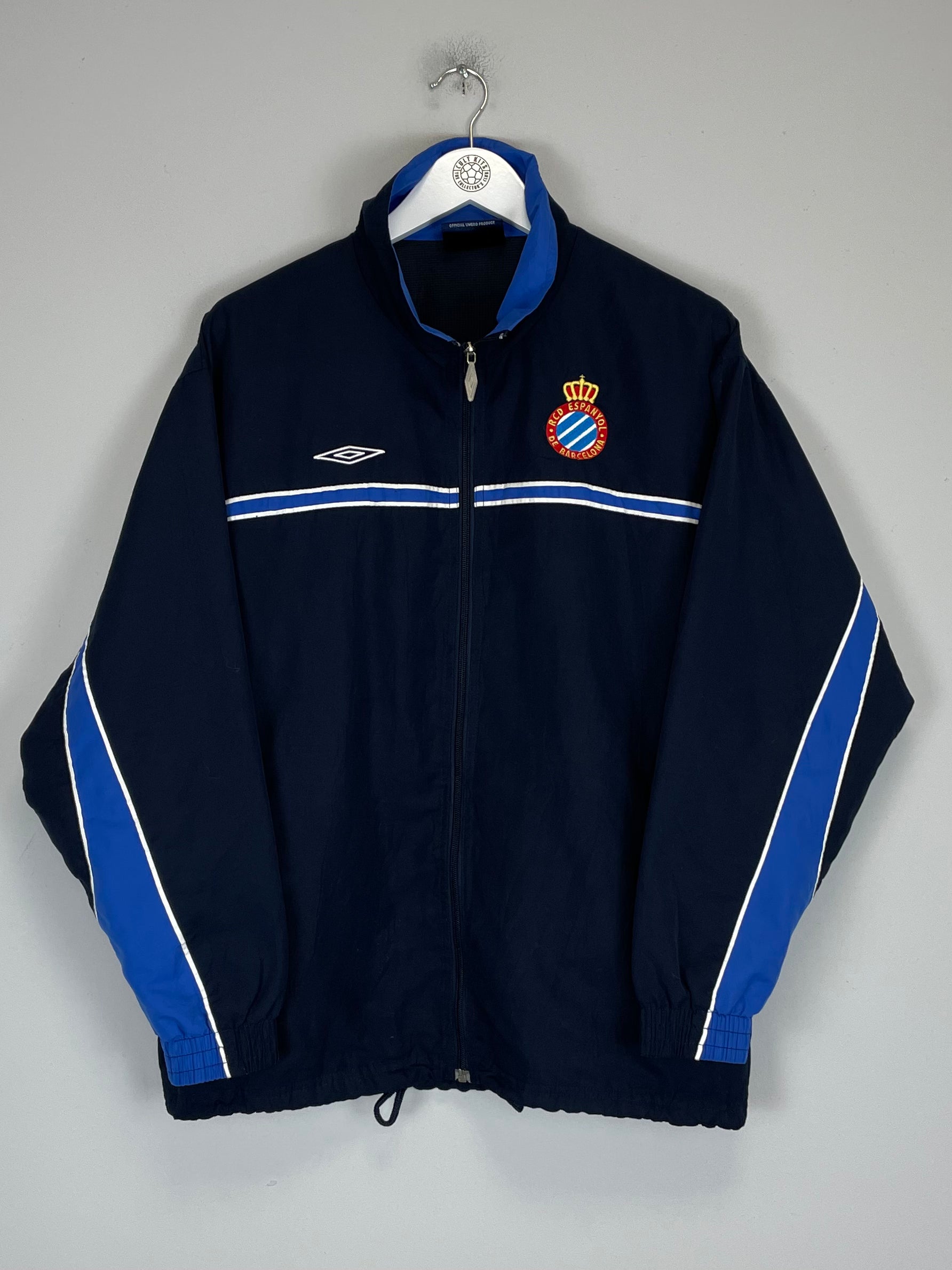 Shop 2002/03 ESPANYOL TRACK JACKET (S) UMBRO, classic football shirts, vintage football shirts & retro soccer jerseys at Cult Kits