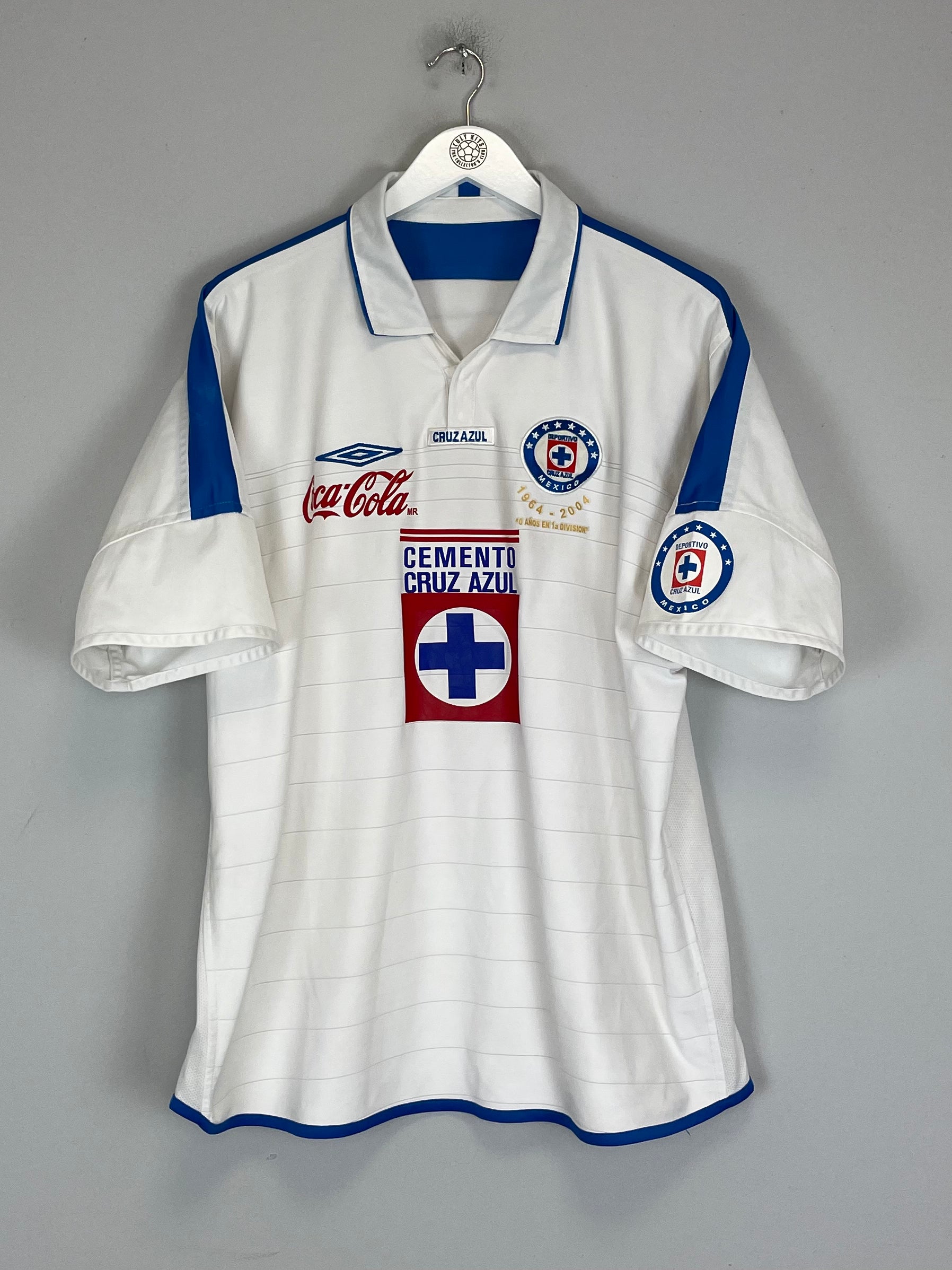 Shop 2003/04 CRUZ AZUL DELGADO #16 AWAY SHIRT (L) UMBRO, classic football shirts, vintage football shirts & retro soccer jerseys at Cult Kits