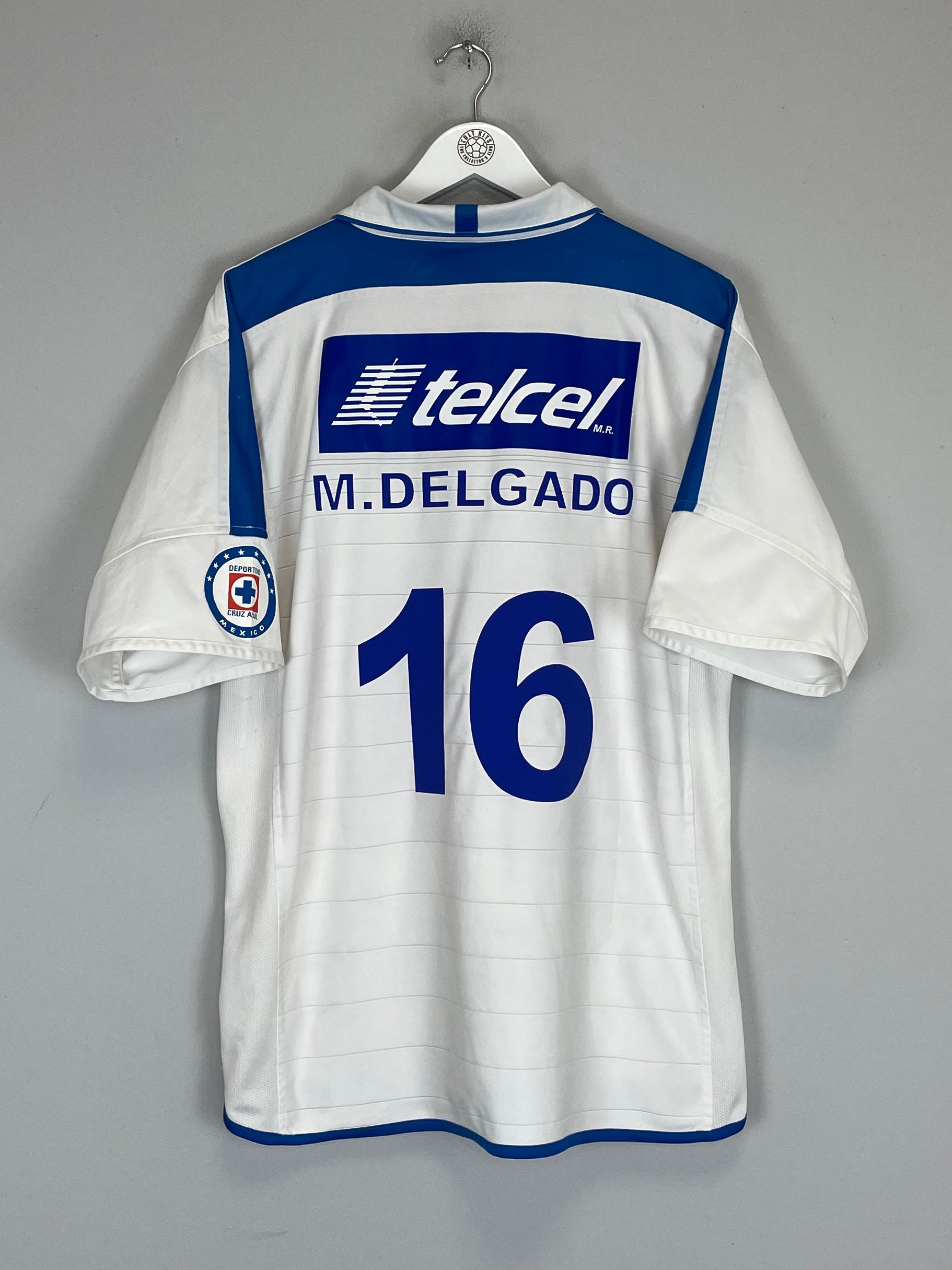 Shop 2003/04 CRUZ AZUL DELGADO #16 AWAY SHIRT (L) UMBRO, classic football shirts, vintage football shirts & retro soccer jerseys at Cult Kits