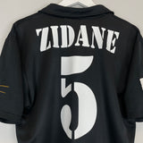 Shop 2002/03 REAL MADRID ZIDANE #5 *CENTENARY* AWAY SHIRT (M) ADIDAS, classic football shirts, vintage football shirts & retro soccer jerseys at Cult Kits