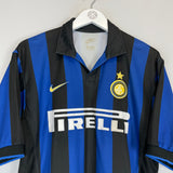 Shop 1998/99 INTER MILAN RONALDO #9 HOME SHIRT (M) NIKE, classic football shirts, vintage football shirts & retro soccer jerseys at Cult Kits
