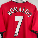 Shop 2002/04 MANCHESTER UNITED RONALDO #7 HOME SHIRT (L) NIKE, classic football shirts, vintage football shirts & retro soccer jerseys at Cult Kits