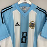 Shop 2002/04 ARGENTINA ZANETTI #8 HOME SHIRT (L) ADIDAS, classic football shirts, vintage football shirts & retro soccer jerseys at Cult Kits