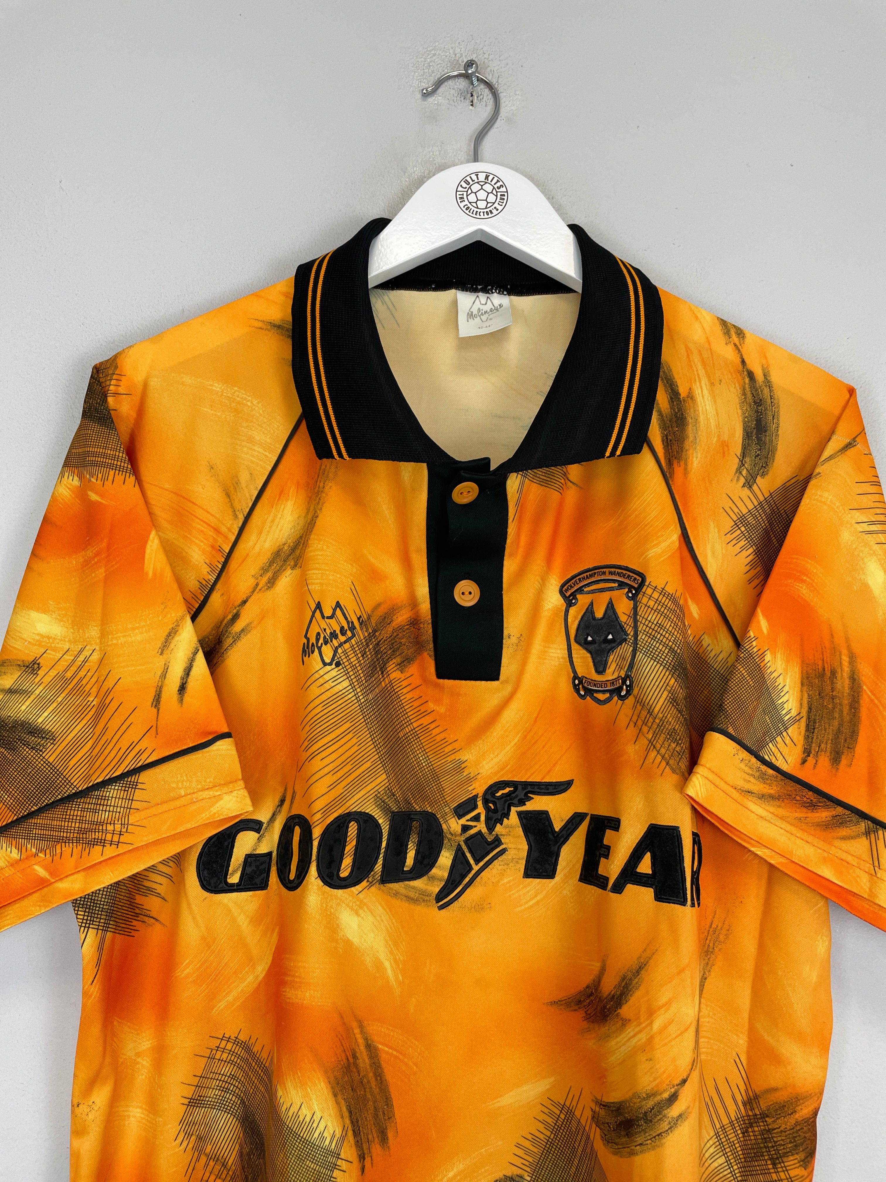 Shop 1992/93 WOLVES HOME SHIRT (L) MOLINEUX, classic football shirts, vintage football shirts & retro soccer jerseys at Cult Kits
