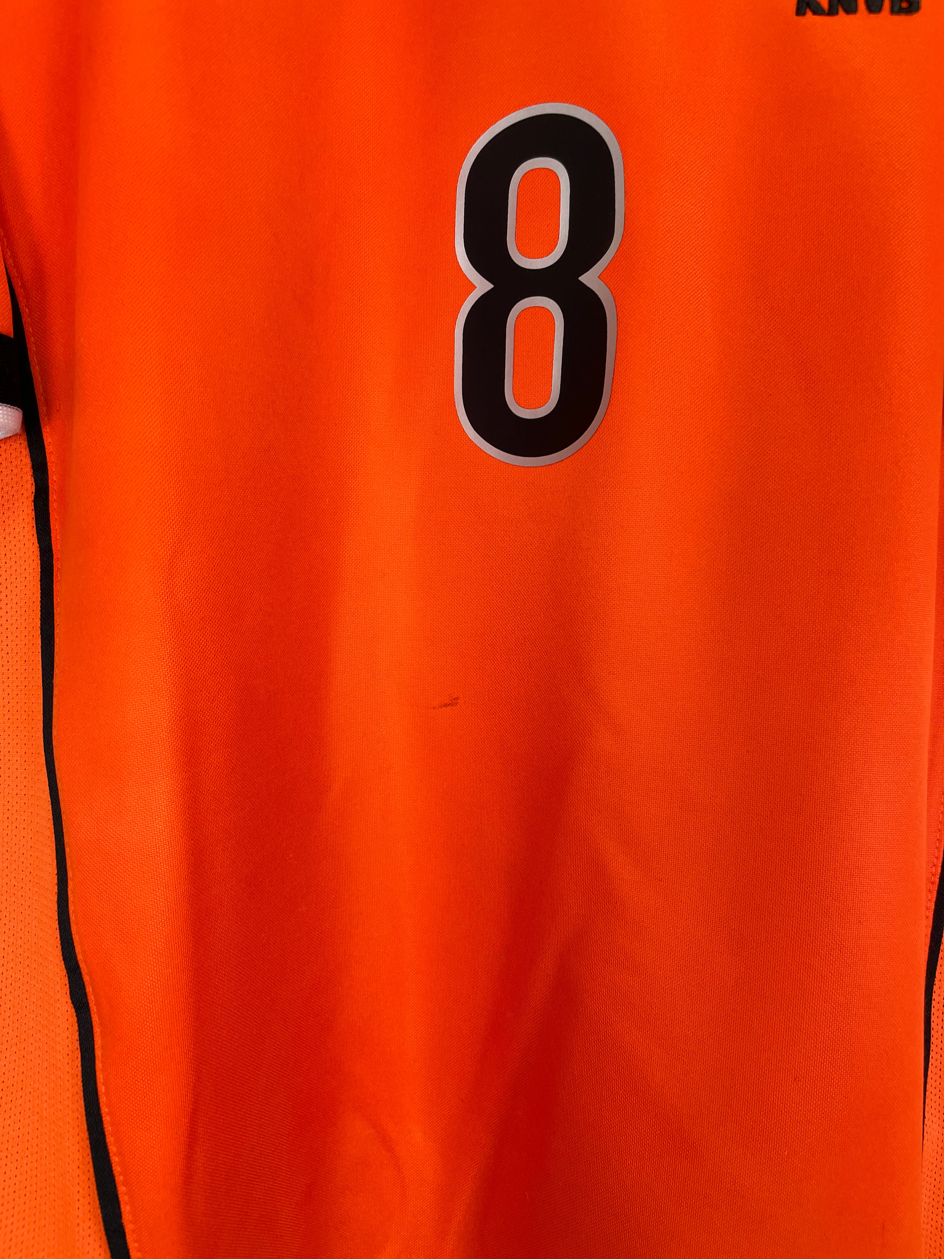 Shop 1998/00 NETHERLANDS BERGKAMP #8 HOME SHIRT (M) NIKE, classic football shirts, vintage football shirts & retro soccer jerseys at Cult Kits