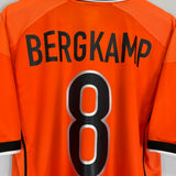 Shop 1998/00 NETHERLANDS BERGKAMP #8 HOME SHIRT (M) NIKE, classic football shirts, vintage football shirts & retro soccer jerseys at Cult Kits