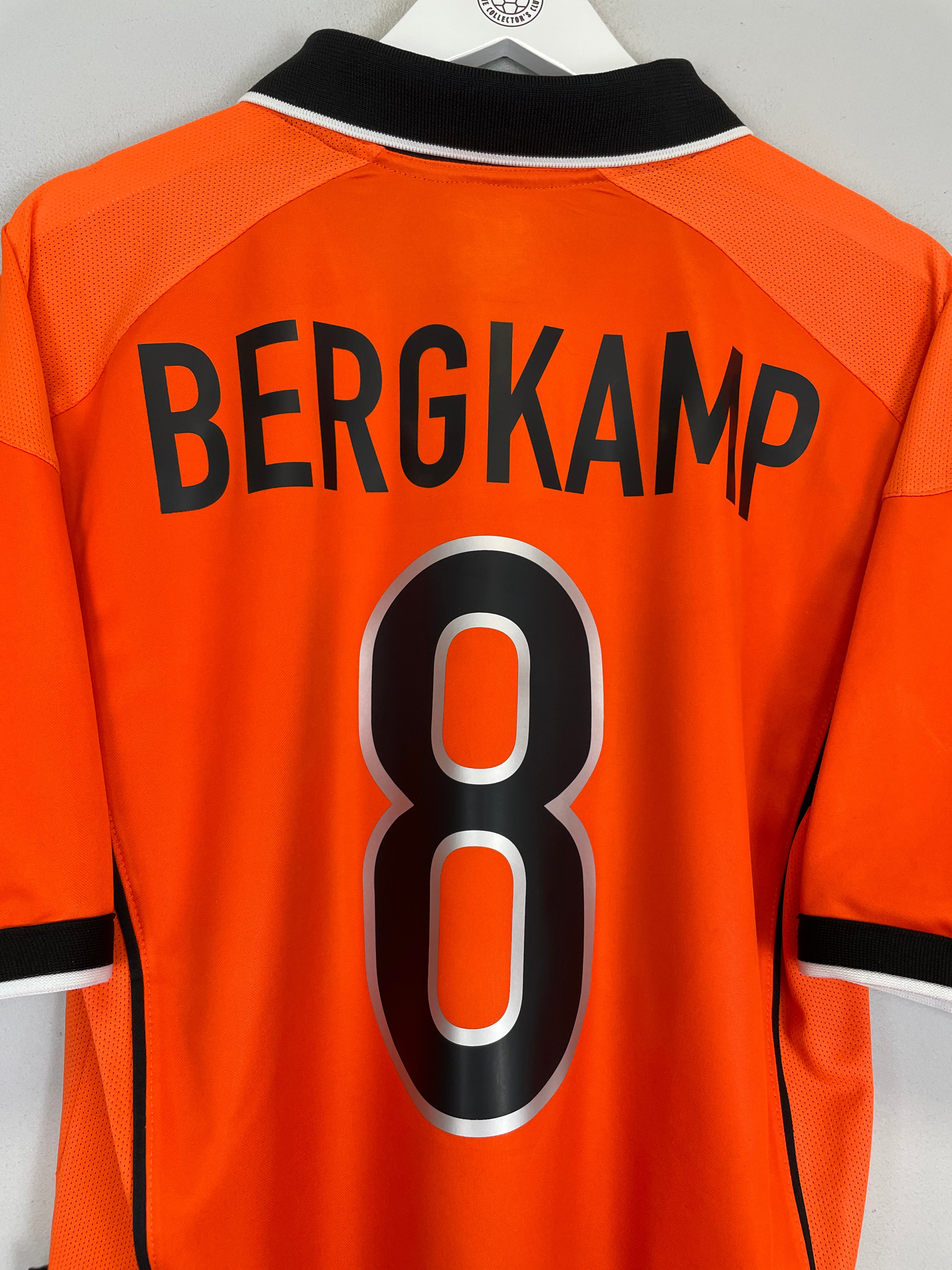 Shop 1998/00 NETHERLANDS BERGKAMP #8 HOME SHIRT (M) NIKE, classic football shirts, vintage football shirts & retro soccer jerseys at Cult Kits