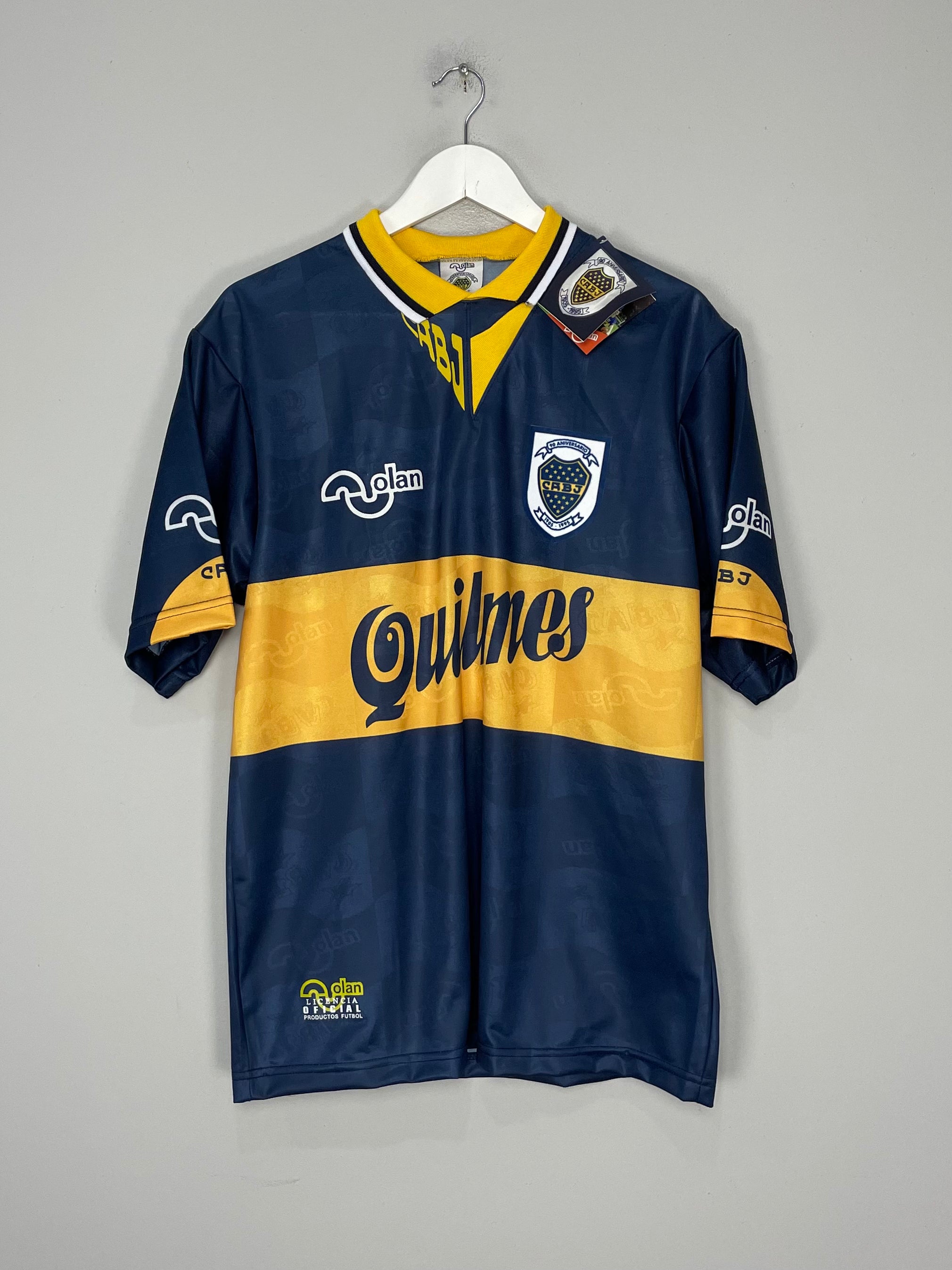Shop 1995/97 Boca Juniors (Maradona) #10 *Reissue* BNWT Home (Multiple Sizes) Olan, classic football shirts, vintage football shirts & retro soccer jerseys at Cult Kits