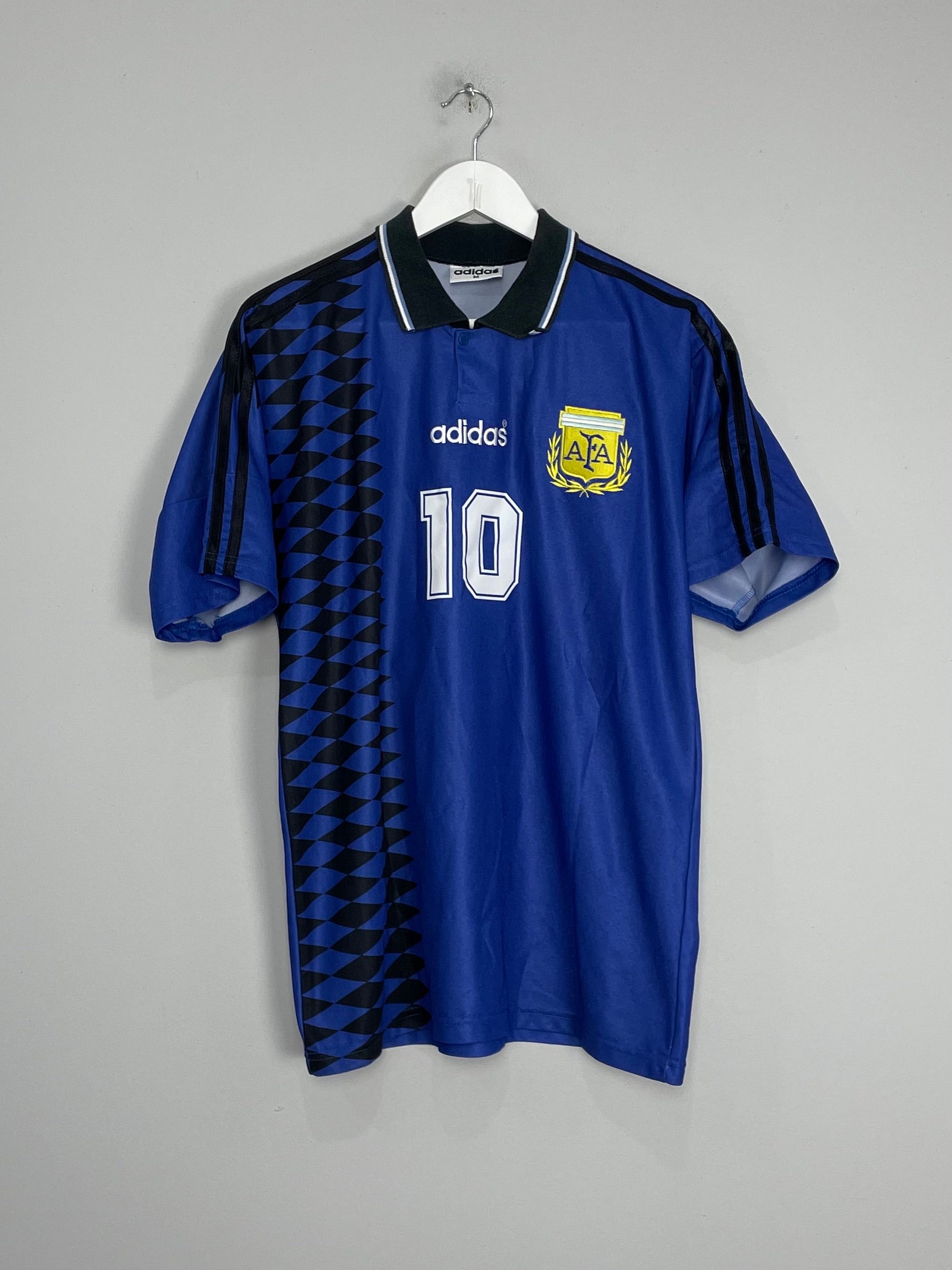 Shop 1994 ARGENTINA MARADONA #10 AWAY SHIRT (M) ADIDAS, classic football shirts, vintage football shirts & retro soccer jerseys at Cult Kits