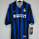 1998/99 INTER MILAN VIERI #32 *SIGNED* BNWT HOME SHIRT (XXL) NIKE