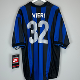 1998/99 INTER MILAN VIERI #32 *SIGNED* BNWT HOME SHIRT (XXL) NIKE
