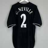 2003/05 MANCHESTER UNITED G.NEVILLE #2 AWAY SHIRT (XL) NIKE