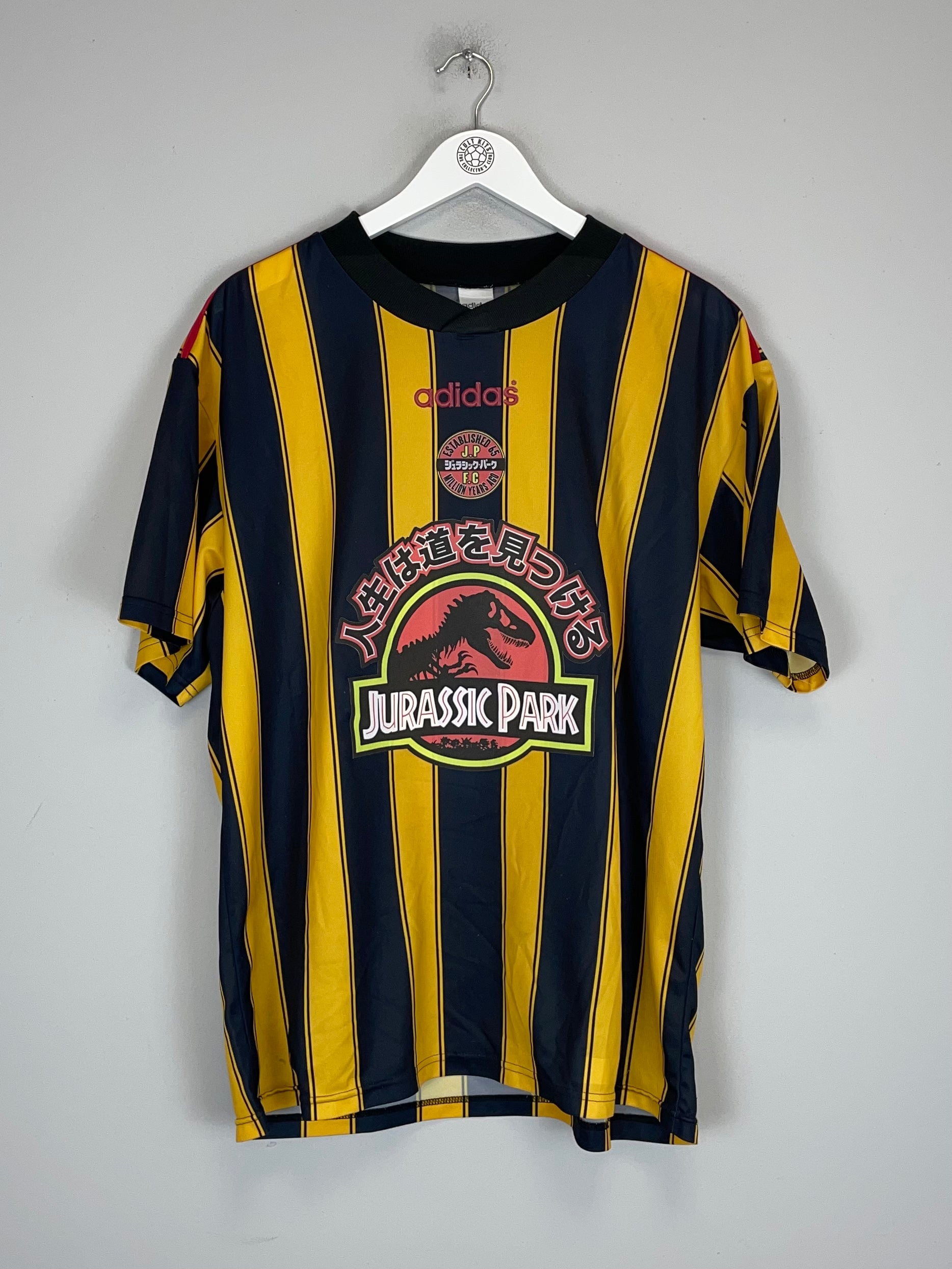 Shop 1990/92 CULT KITS X JURASSIC PARK JAPANESE MOVIE MASHUP (XL) ADIDAS, classic football shirts, vintage football shirts & retro soccer jerseys at Cult Kits