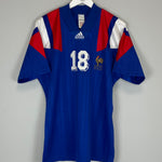 Shop 1992/94 FRANCE CANTONA #18 HOME SHIRT (M) ADIDAS, classic football shirts, vintage football shirts & retro soccer jerseys at Cult Kits