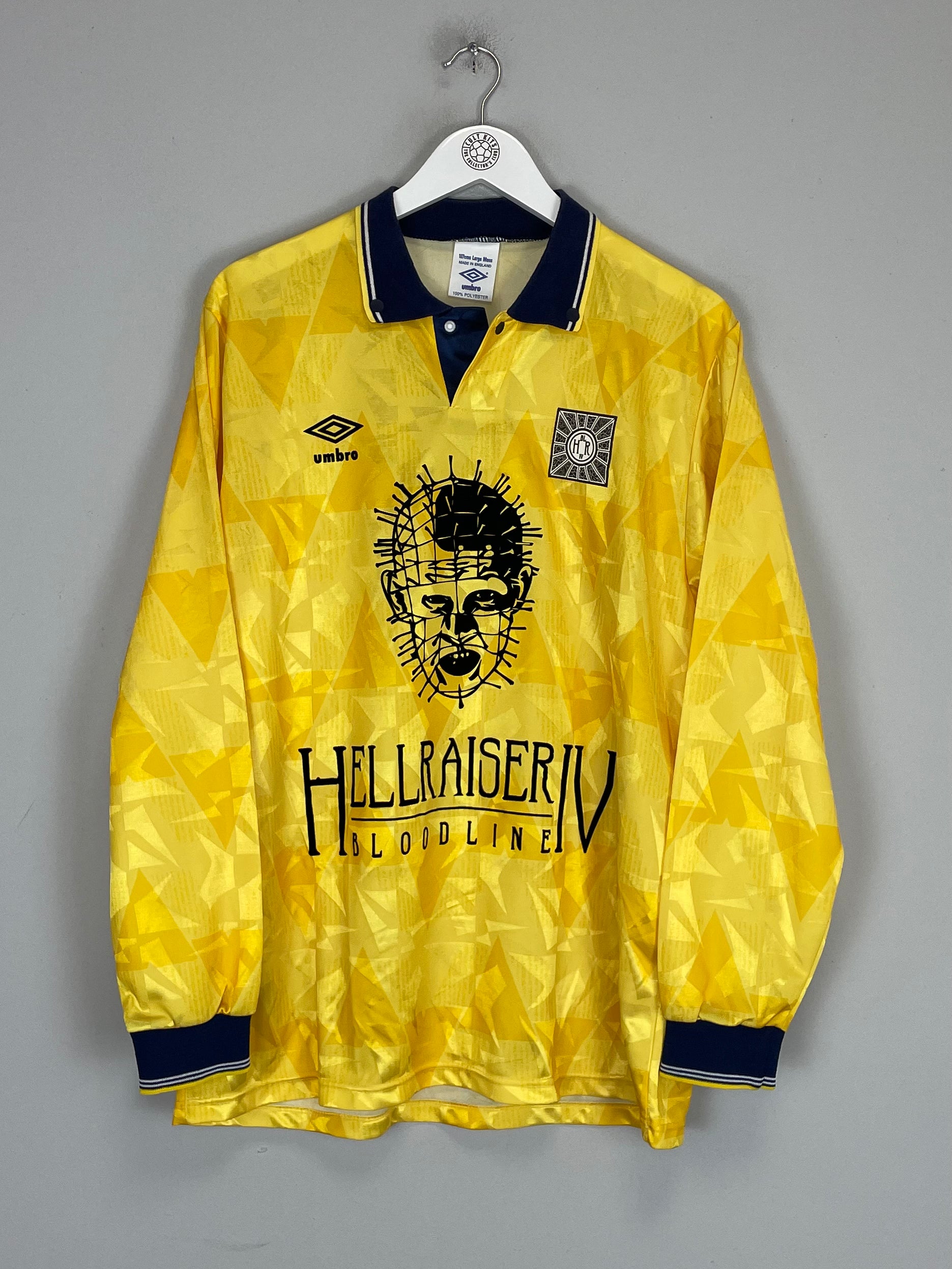 Shop 1990 CULT KITS X HELLRAISER BLOODLINE JAPANESE MOVIE MASHUP (L) UMBRO, classic football shirts, vintage football shirts & retro soccer jerseys at Cult Kits