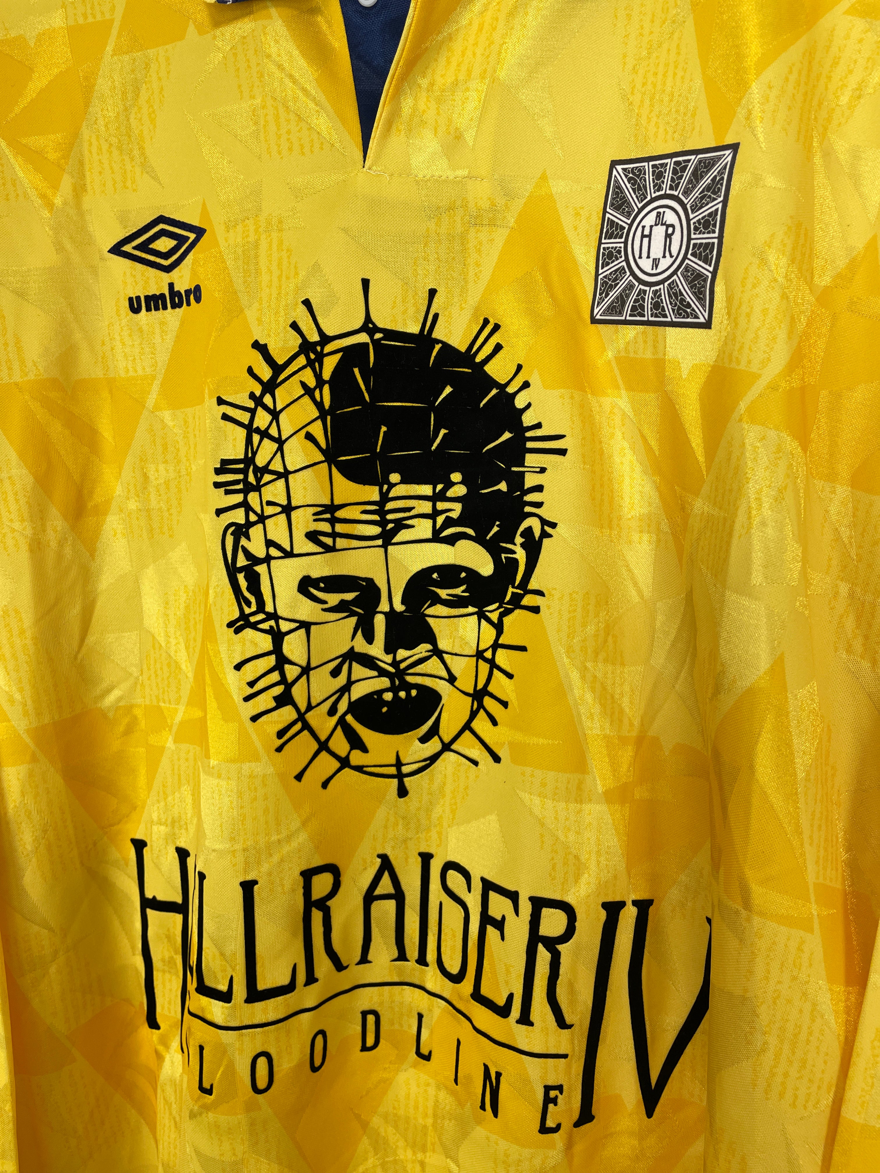 Shop 1990 CULT KITS X HELLRAISER BLOODLINE JAPANESE MOVIE MASHUP (L) UMBRO, classic football shirts, vintage football shirts & retro soccer jerseys at Cult Kits