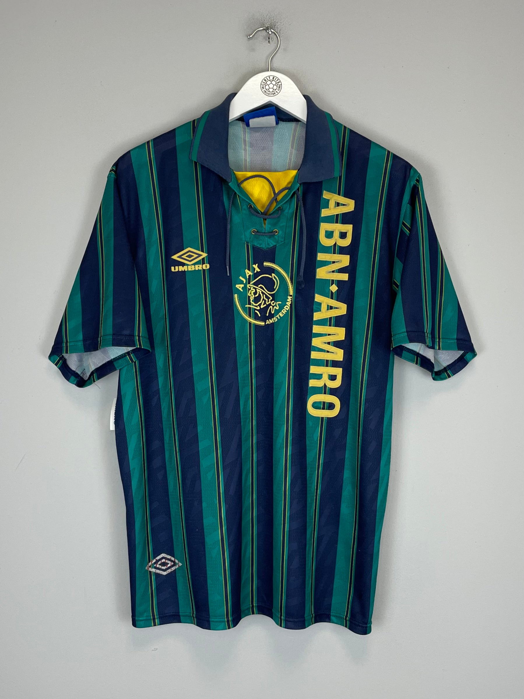 Shop 1993/94 AJAX AWAY SHIRT (L) UMBRO, classic football shirts, vintage football shirts & retro soccer jerseys at Cult Kits