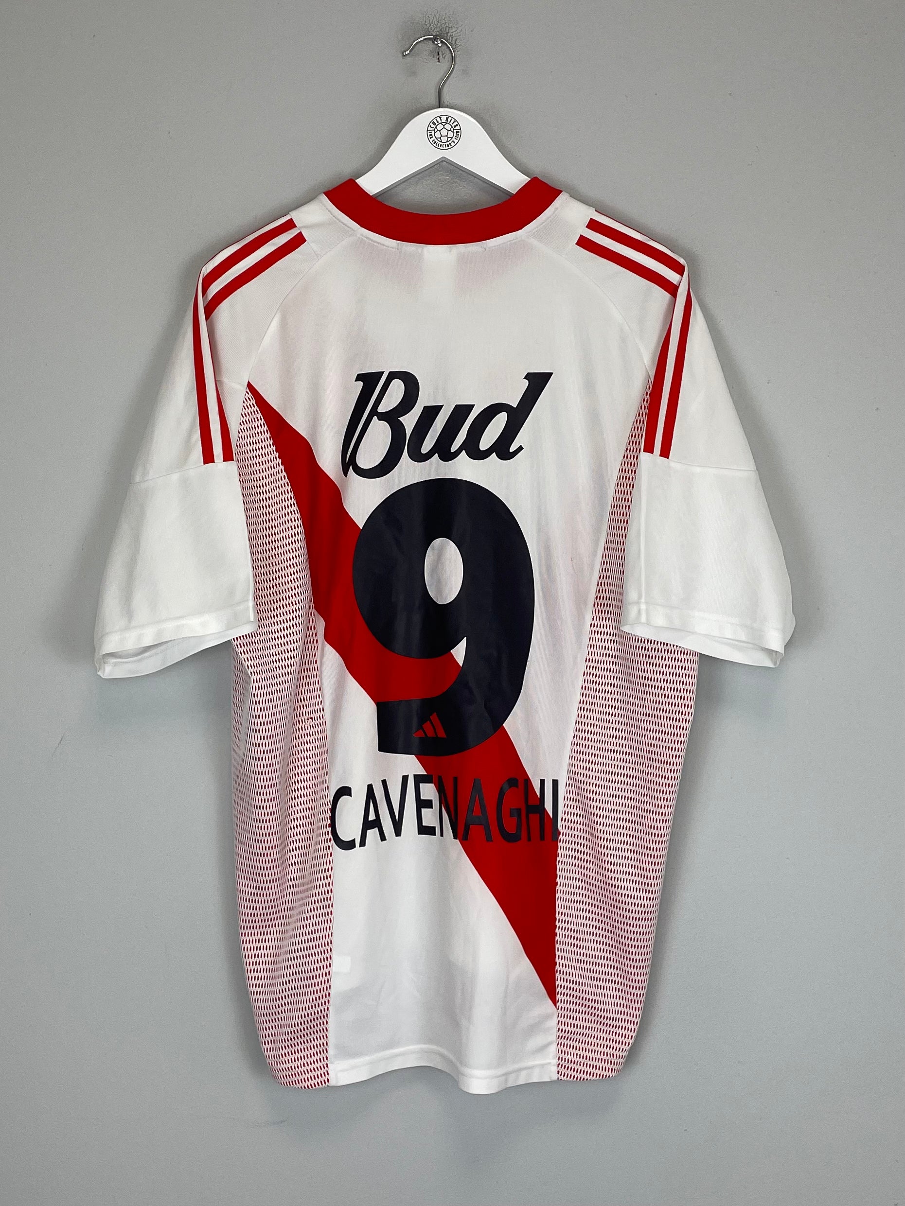 Shop 2002/03 RIVER PLATE CAVENAGHI #9 HOME SHIRT (XL) ADIDAS, classic football shirts, vintage football shirts & retro soccer jerseys at Cult Kits