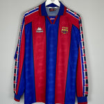Shop 1995/97 BARCELONA RONALDO #9 L/S HOME SHIRT (L) KAPPA, classic football shirts, vintage football shirts & retro soccer jerseys at Cult Kits