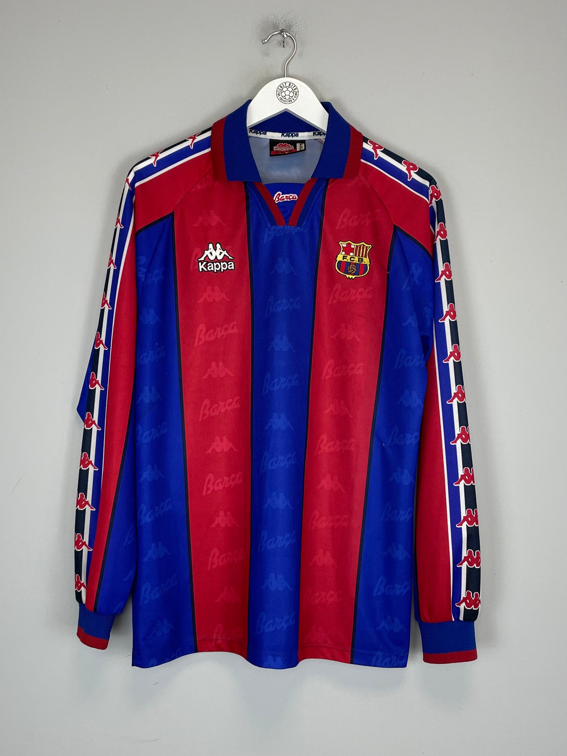 Shop 1995/97 BARCELONA RONALDO #9 L/S HOME SHIRT (L) KAPPA, classic football shirts, vintage football shirts & retro soccer jerseys at Cult Kits
