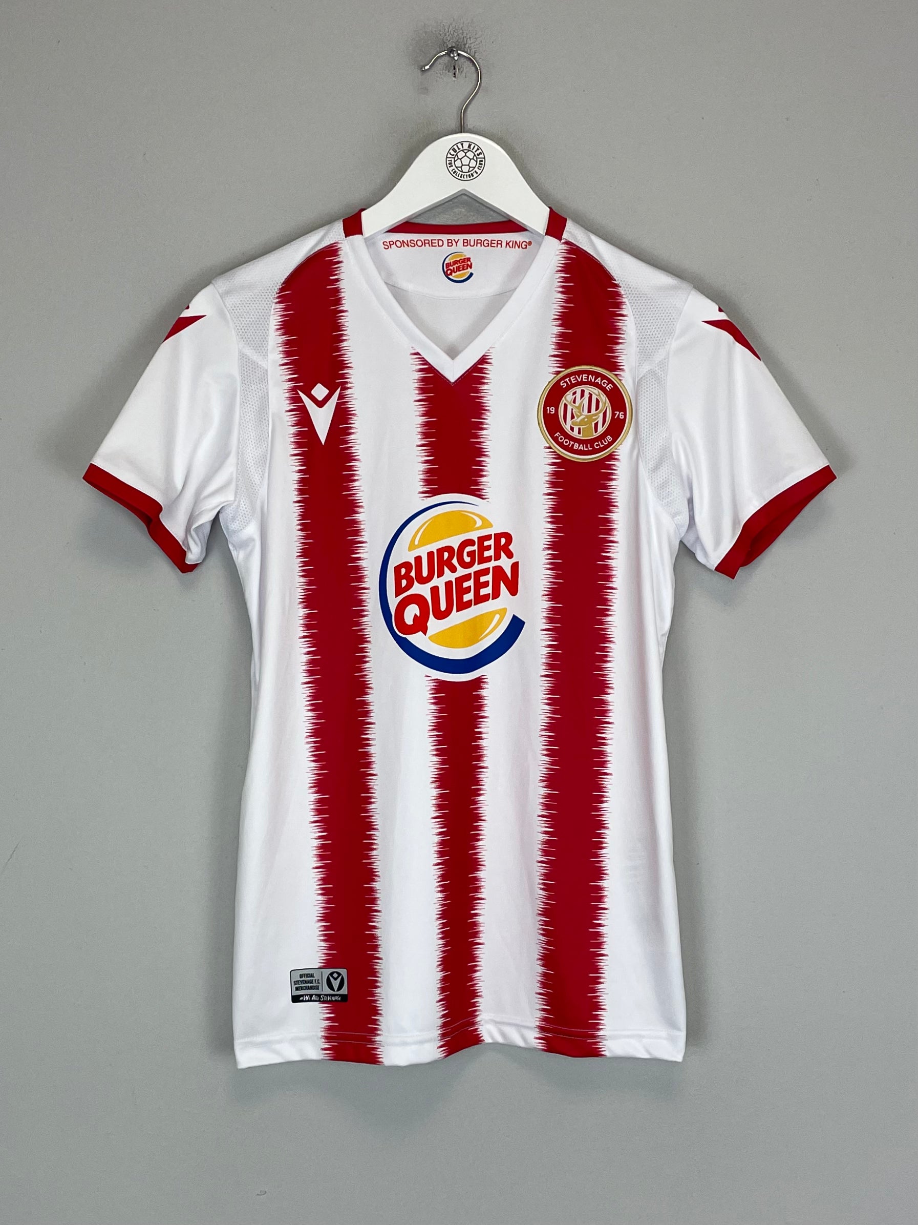 Shop 2020/21 STEVANAGE WOMENS *BURGER QUEEN* HOME SHIRT (M) MACRON, classic football shirts, vintage football shirts & retro soccer jerseys at Cult Kits