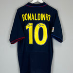 Shop 2002/03 BARCELONA RONALDINHO #10 AWAY SHIRT (L) NIKE, classic football shirts, vintage football shirts & retro soccer jerseys at Cult Kits