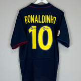 Shop 2002/03 BARCELONA RONALDINHO #10 AWAY SHIRT (L) NIKE, classic football shirts, vintage football shirts & retro soccer jerseys at Cult Kits