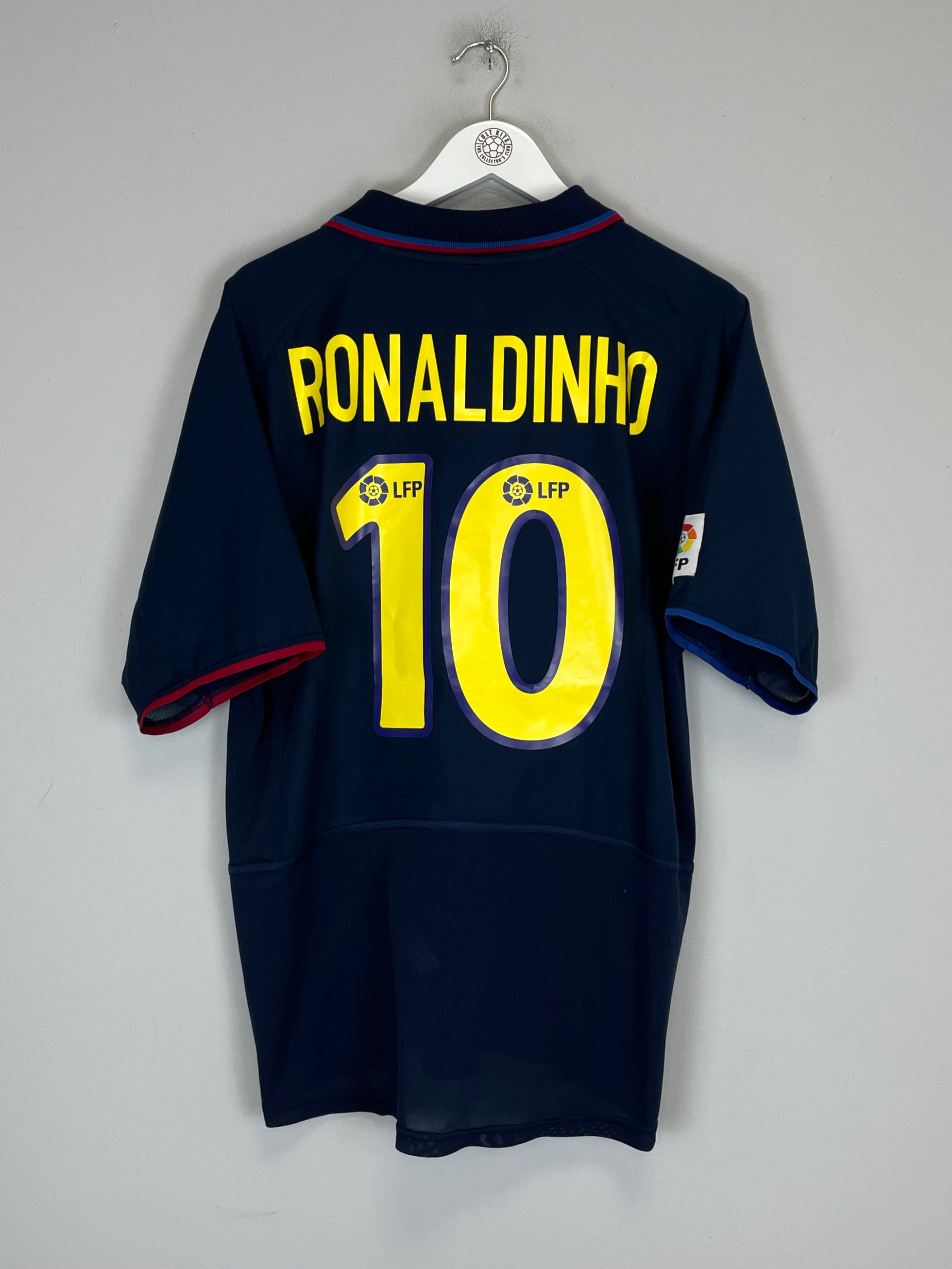 Shop 2002/03 BARCELONA RONALDINHO #10 AWAY SHIRT (L) NIKE, classic football shirts, vintage football shirts & retro soccer jerseys at Cult Kits