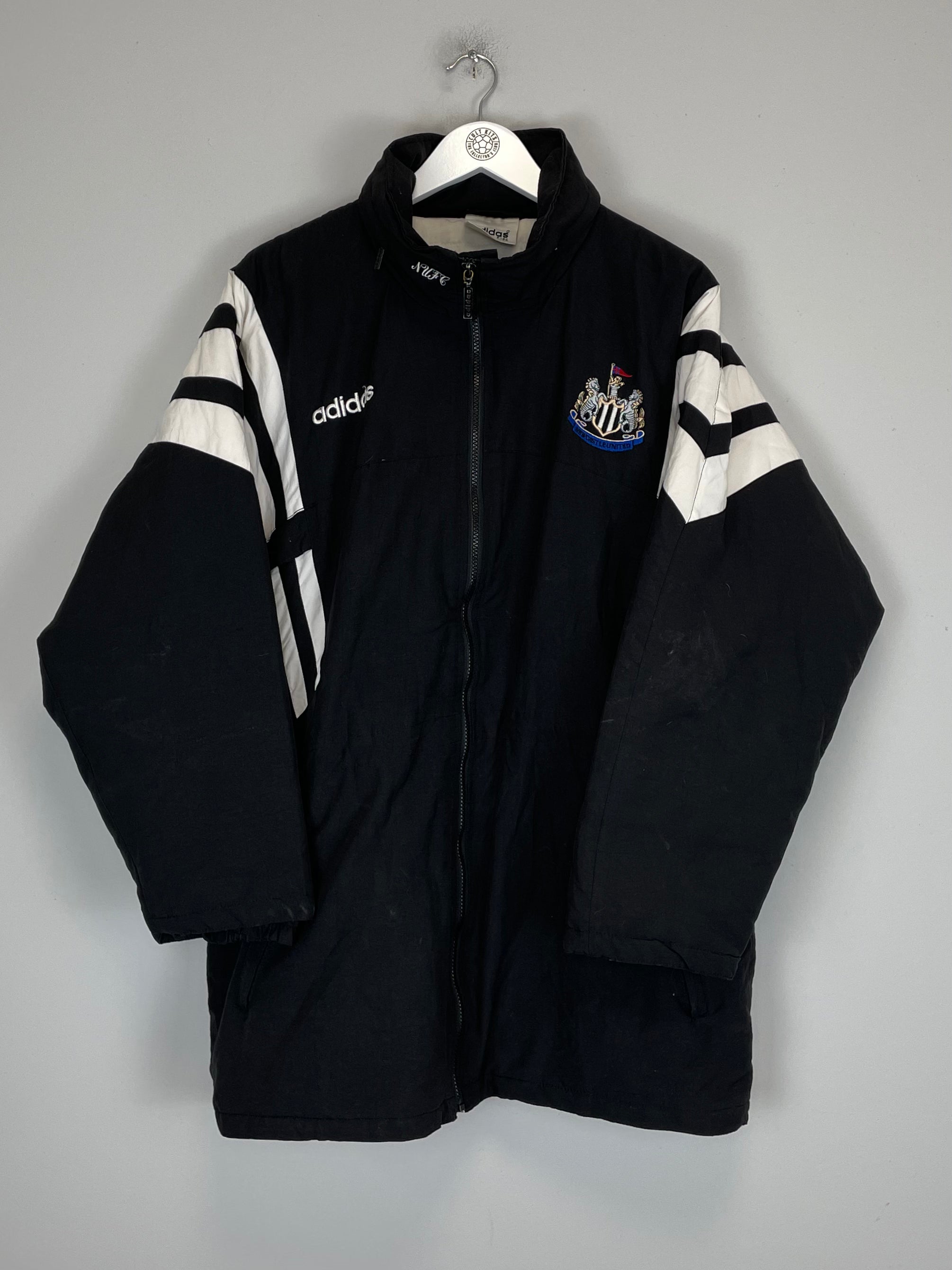 Shop 1995/97 NEWCASTLE UNITED BENCH COAT (L) ADIDAS, classic football shirts, vintage football shirts & retro soccer jerseys at Cult Kits