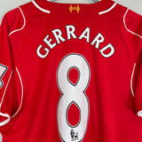 Shop 2014/15 LIVERPOOL GERRARD #8 *BNWT* HOME SHIRT (L) WARRIOR, classic football shirts, vintage football shirts & retro soccer jerseys at Cult Kits