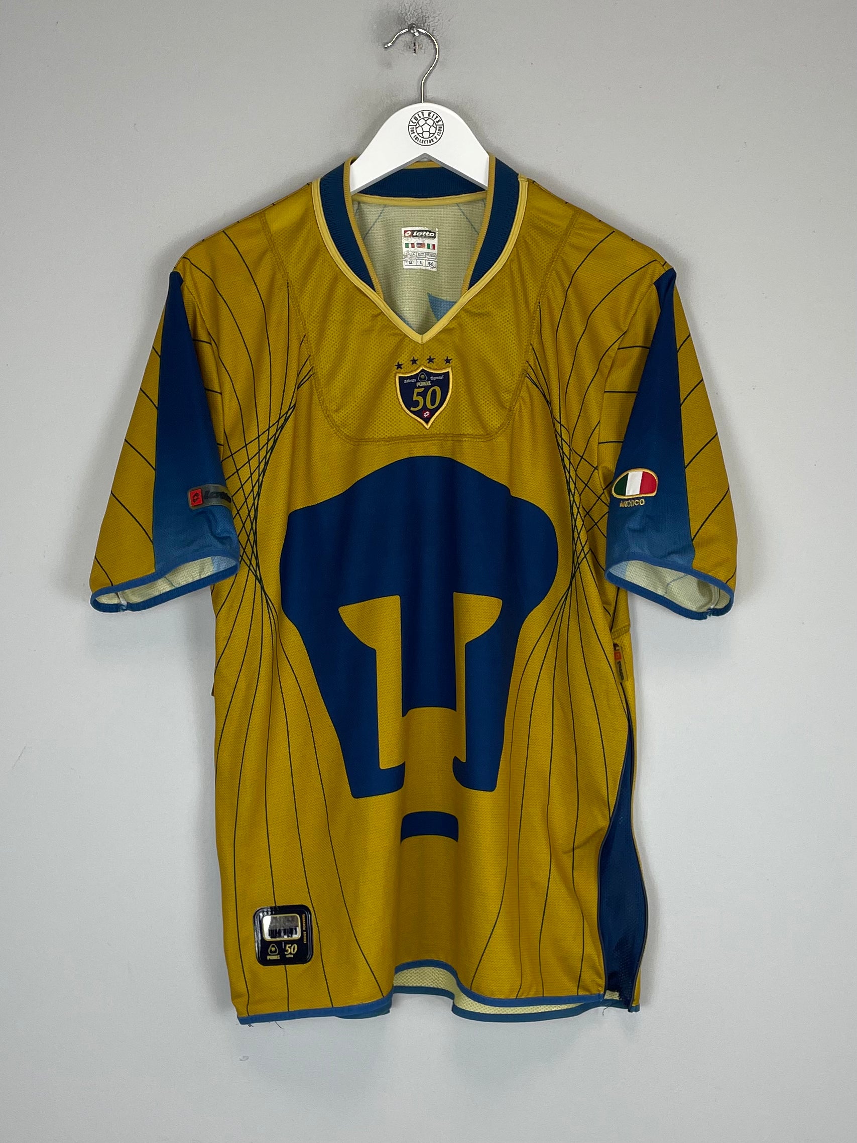 Shop 2003/04 UNAM PUMAS *50 YEARS* SPECIAL SHIRT (L) LOTTO, classic football shirts, vintage football shirts & retro soccer jerseys at Cult Kits