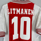 Shop 1996/97 AJAX LITMANEN #10 HOME SHIRT (L) UMBRO, classic football shirts, vintage football shirts & retro soccer jerseys at Cult Kits