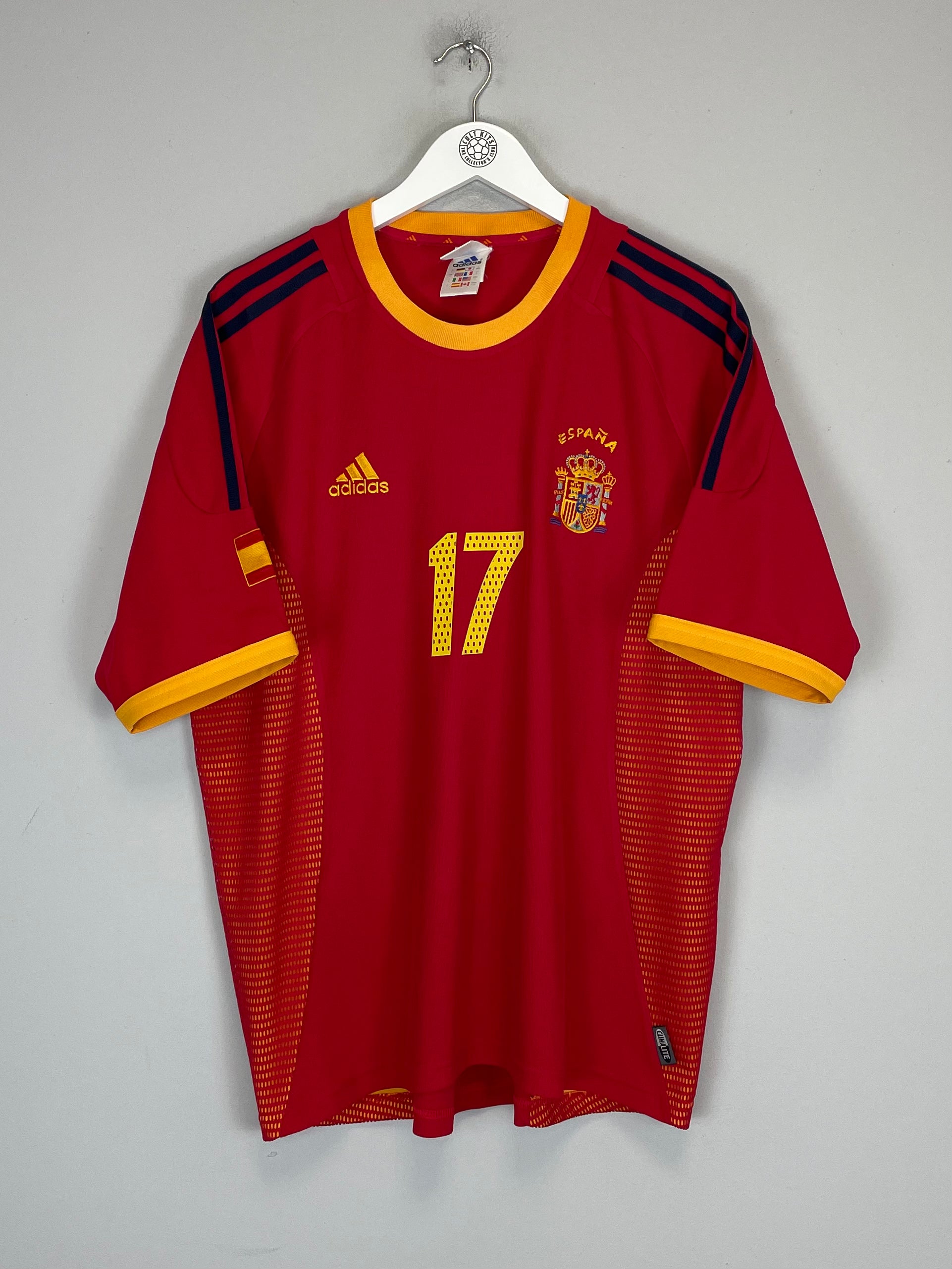 Shop 2002/04 SPAIN VALERON #17 HOME SHIRT (L) ADIDAS, classic football shirts, vintage football shirts & retro soccer jerseys at Cult Kits