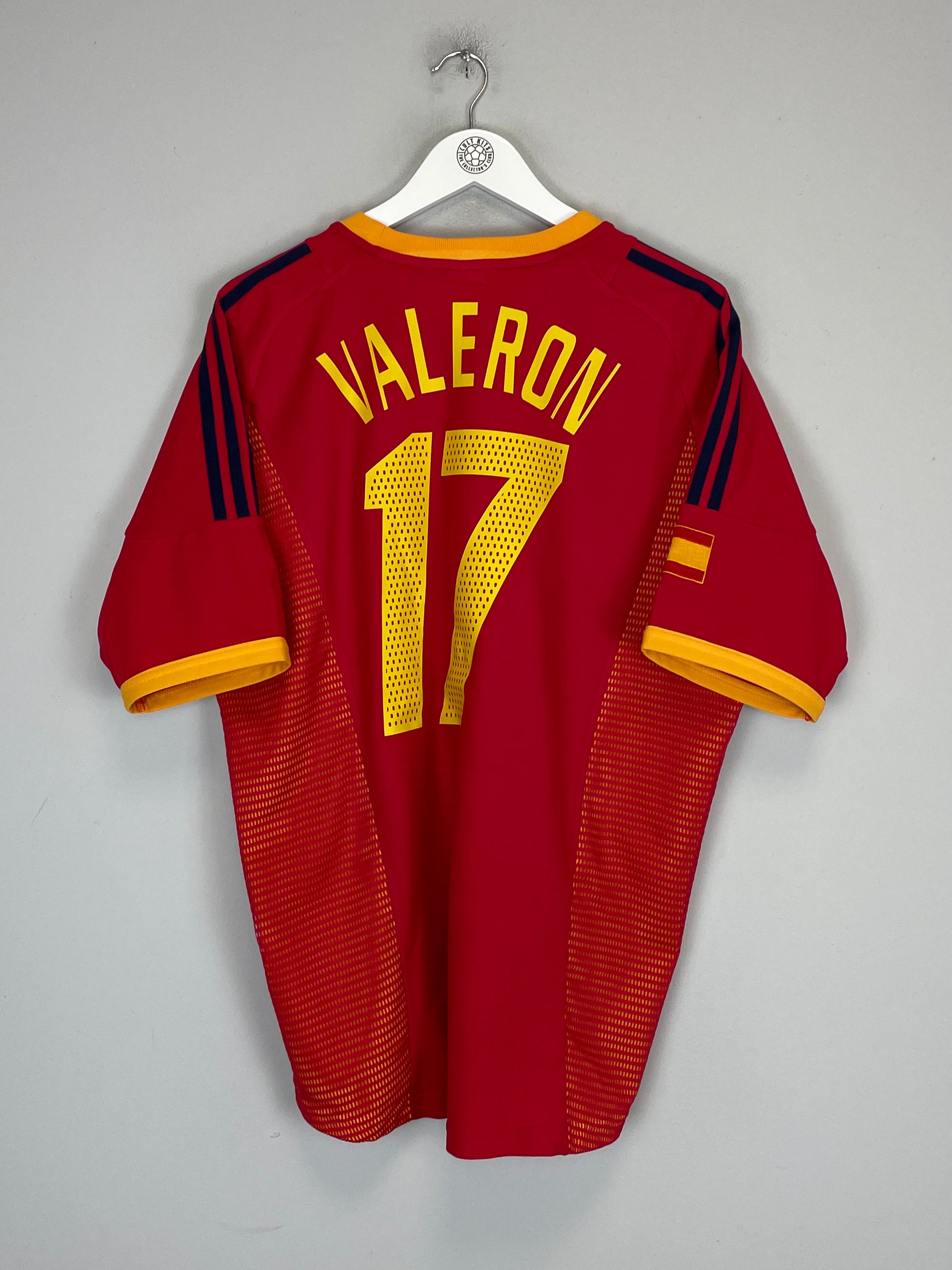 Shop 2002/04 SPAIN VALERON #17 HOME SHIRT (L) ADIDAS, classic football shirts, vintage football shirts & retro soccer jerseys at Cult Kits