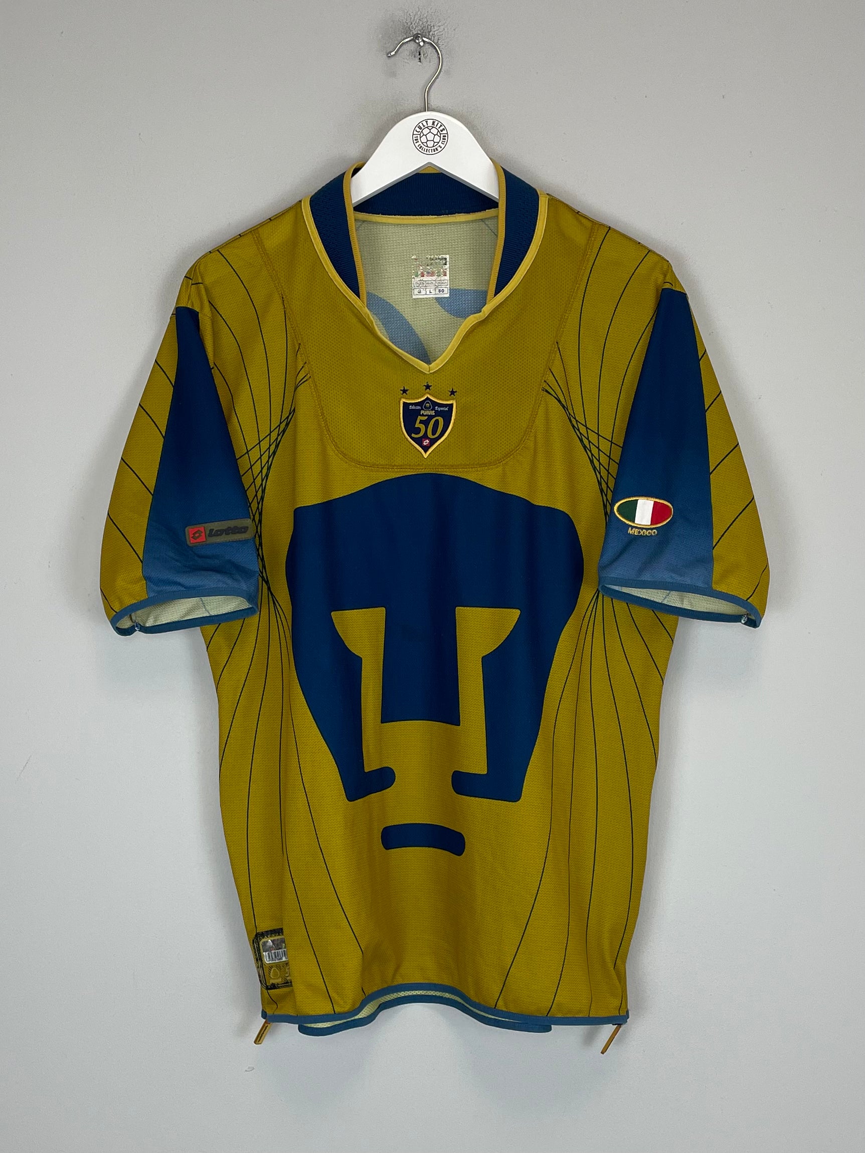 Shop 2003/04 UNAM PUMAS *50 YEARS* SPECIAL SHIRT (L) LOTTO, classic football shirts, vintage football shirts & retro soccer jerseys at Cult Kits