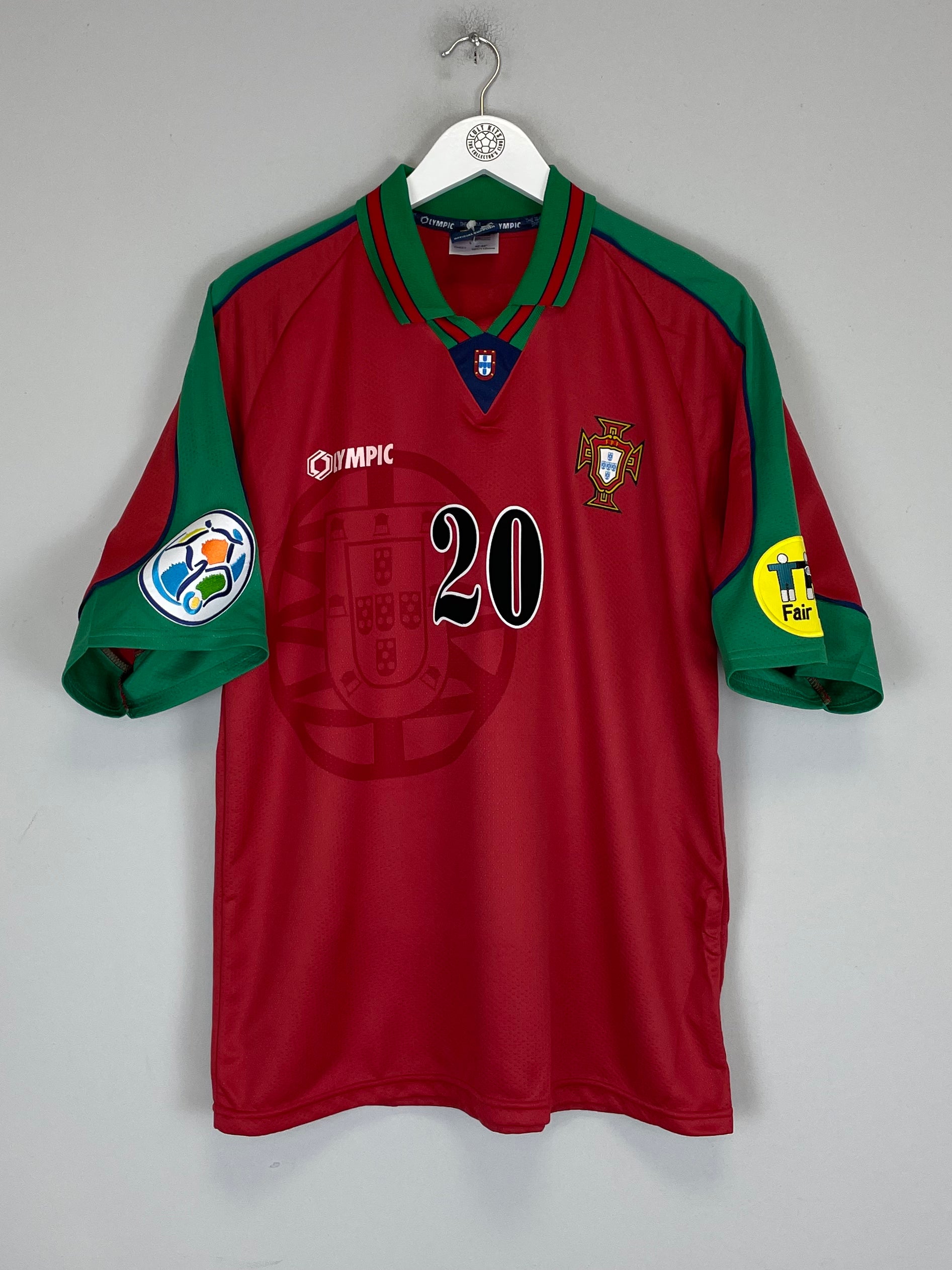 Shop 1996/97 PORTUGAL LUIS FIGO #20 *MINT* HOME SHIRT (L) OLYMPIC, classic football shirts, vintage football shirts & retro soccer jerseys at Cult Kits