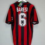 Shop 1995/96 AC MILAN BARESI #6 *BNWT* HOME SHIRT (L) LOTTO, classic football shirts, vintage football shirts & retro soccer jerseys at Cult Kits